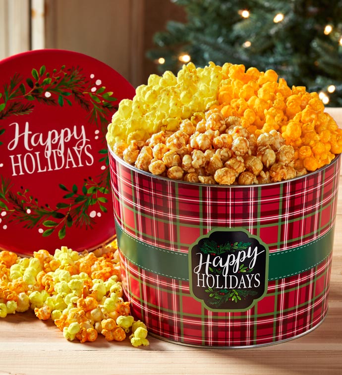 Merry Christmas Holiday Plaid 2 Gallon 3 Flavor