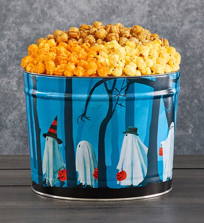 Trick Or Trees 2 Gallon Popcorn Tin