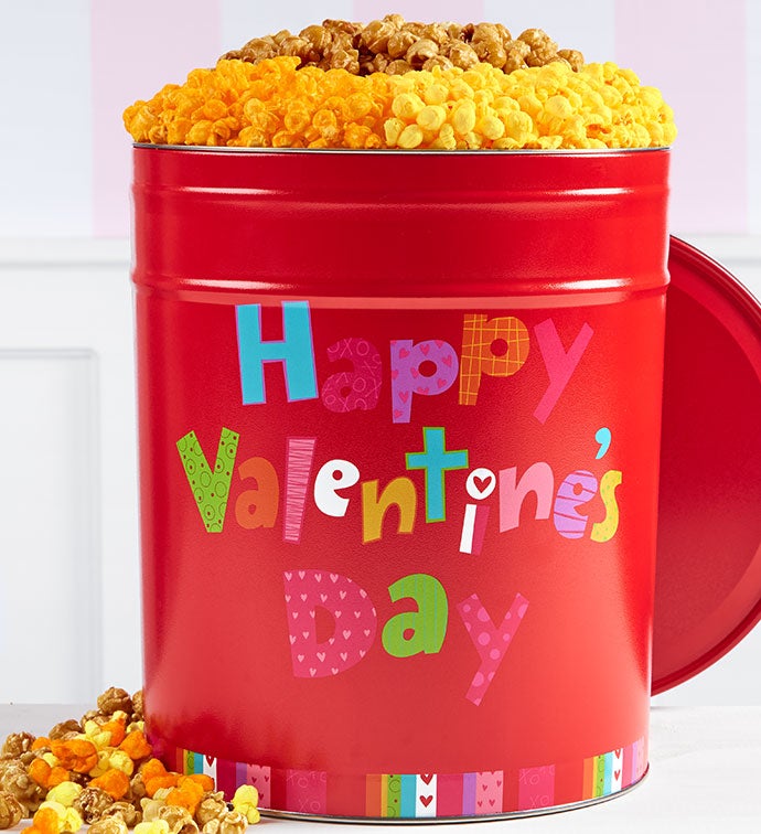 Happy Valentine's Day 6 1/2 Gallon Popcorn Tin