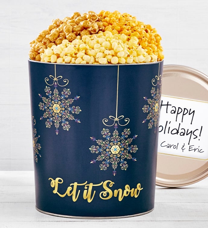 Let It Snow 3 1/2 Gallon Popcorn Tin