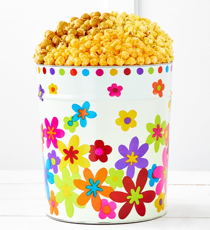 Spring Floral 3 1/2 Gallon Popcorn Tin