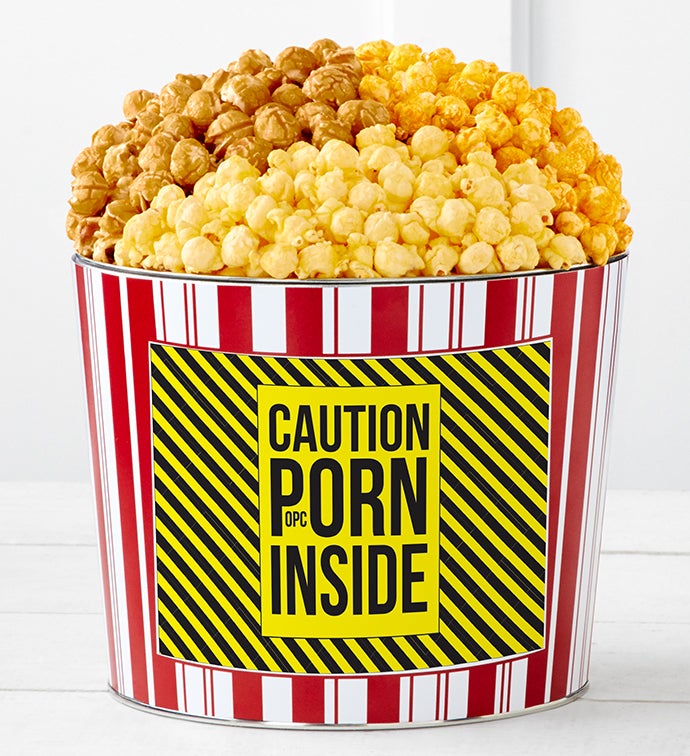 Tins With Pop&reg; Caution Popcorn