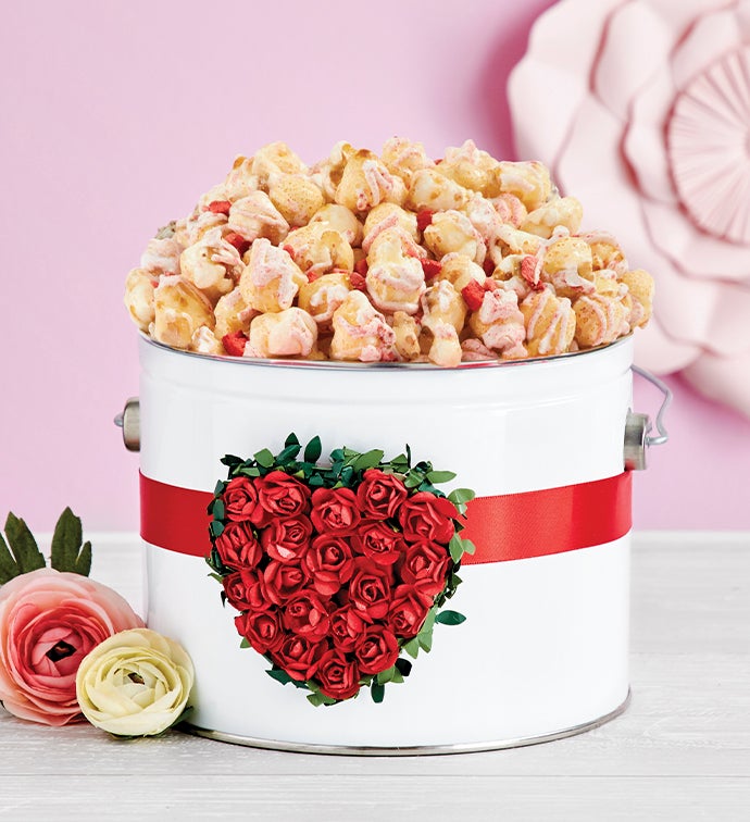 Heart Full of Roses Strawberry Champagne Popcorn Pail