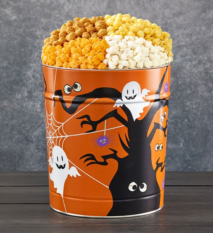 Spooky Spider 3 1/2 Gallon 4 Flavor Popcorn Tin