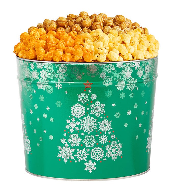 Christmas Tree 3 Flavor 1.75 Gallon Popcorn Tin