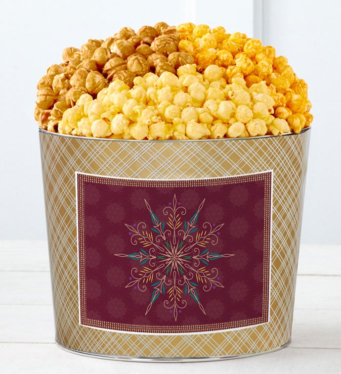 Tins With Pop® Gold Snowflake   Maroon