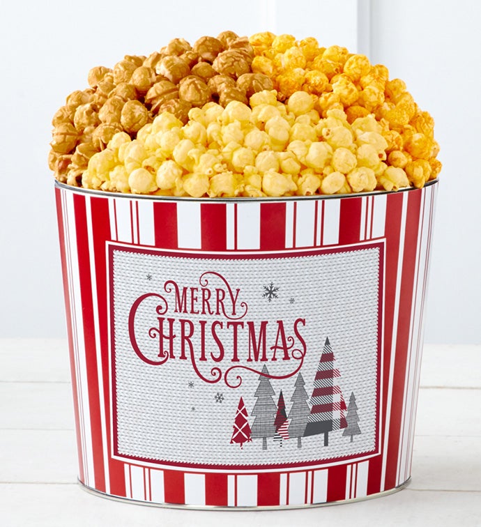 Tins With Pop® Merry Christmas Plaid Trees