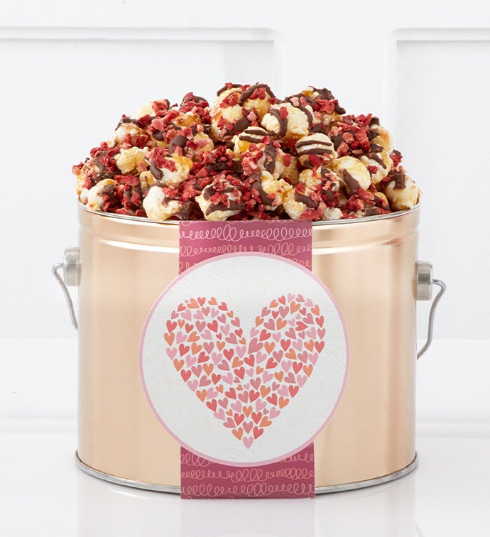 Blushing Branches 1/2 Gallon Popcorn Pail Chocolate Covered Strawberry