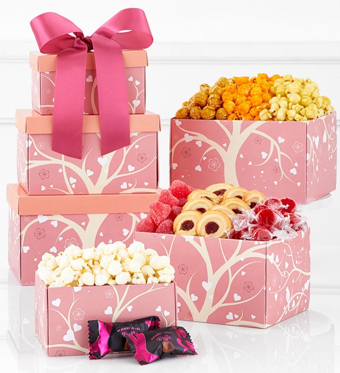 Blushing Branches 3 Gift Box Tower