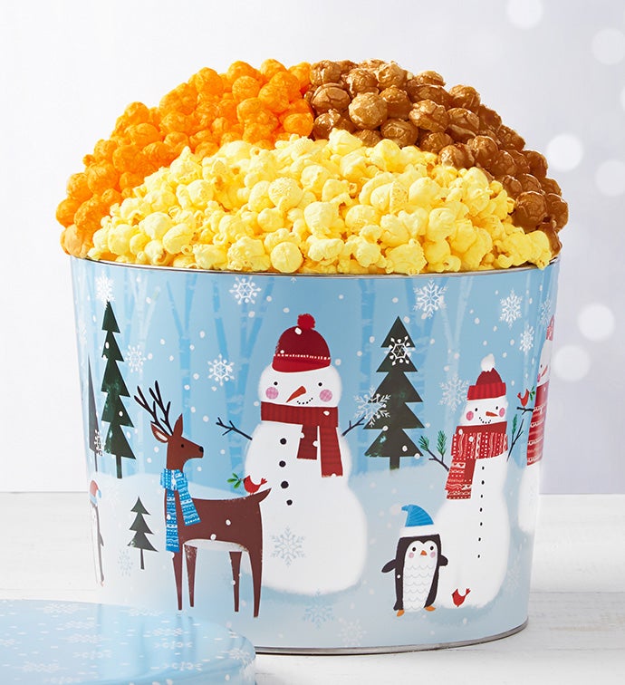 2 Gallon Snow Day 3 Flavor Popcorn Tin With Passport
