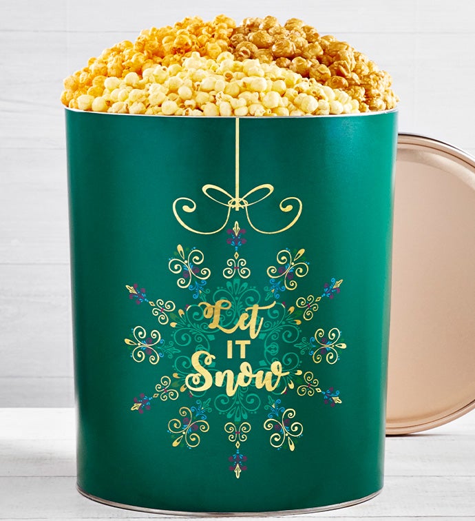 Let It Snow 6 1/2 Gallon Popcorn Tin
