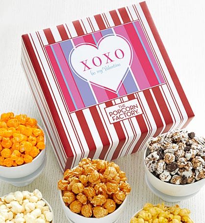 Valentine's Day Gourmet Popcorn And Candy Gift Box