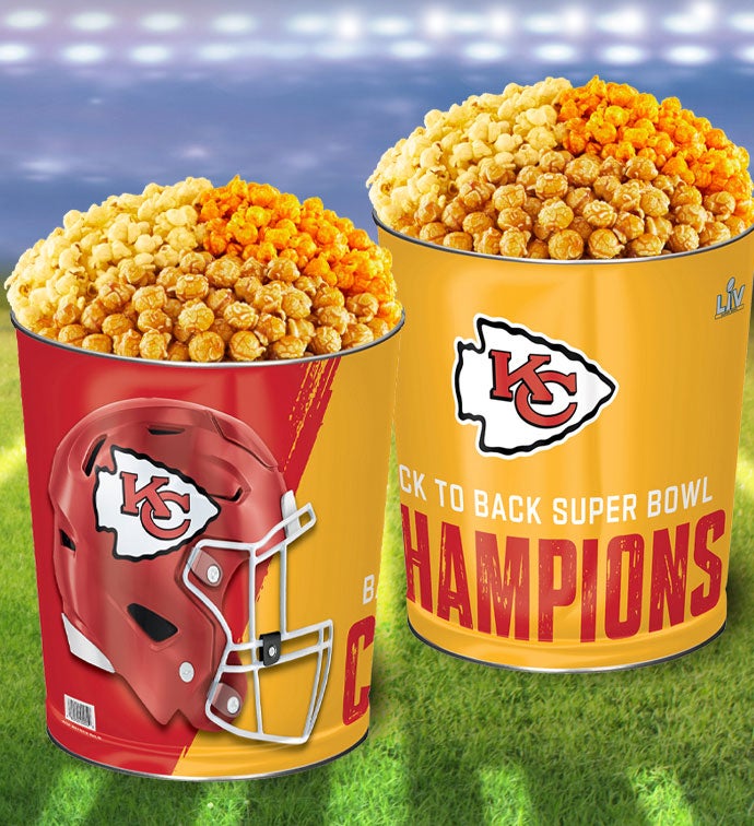 Kansas City Chiefs Super Bowl LV Champions 3 Gallon 3 Flavor Popcorn Tin