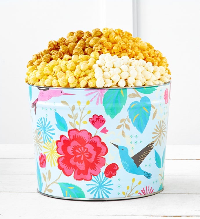 Hummingbird Garden 2 Gallon Popcorn Tin