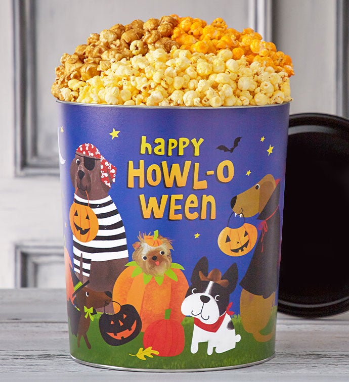 Happy Howl O Ween 3 1/2 Gallon Popcorn Tin