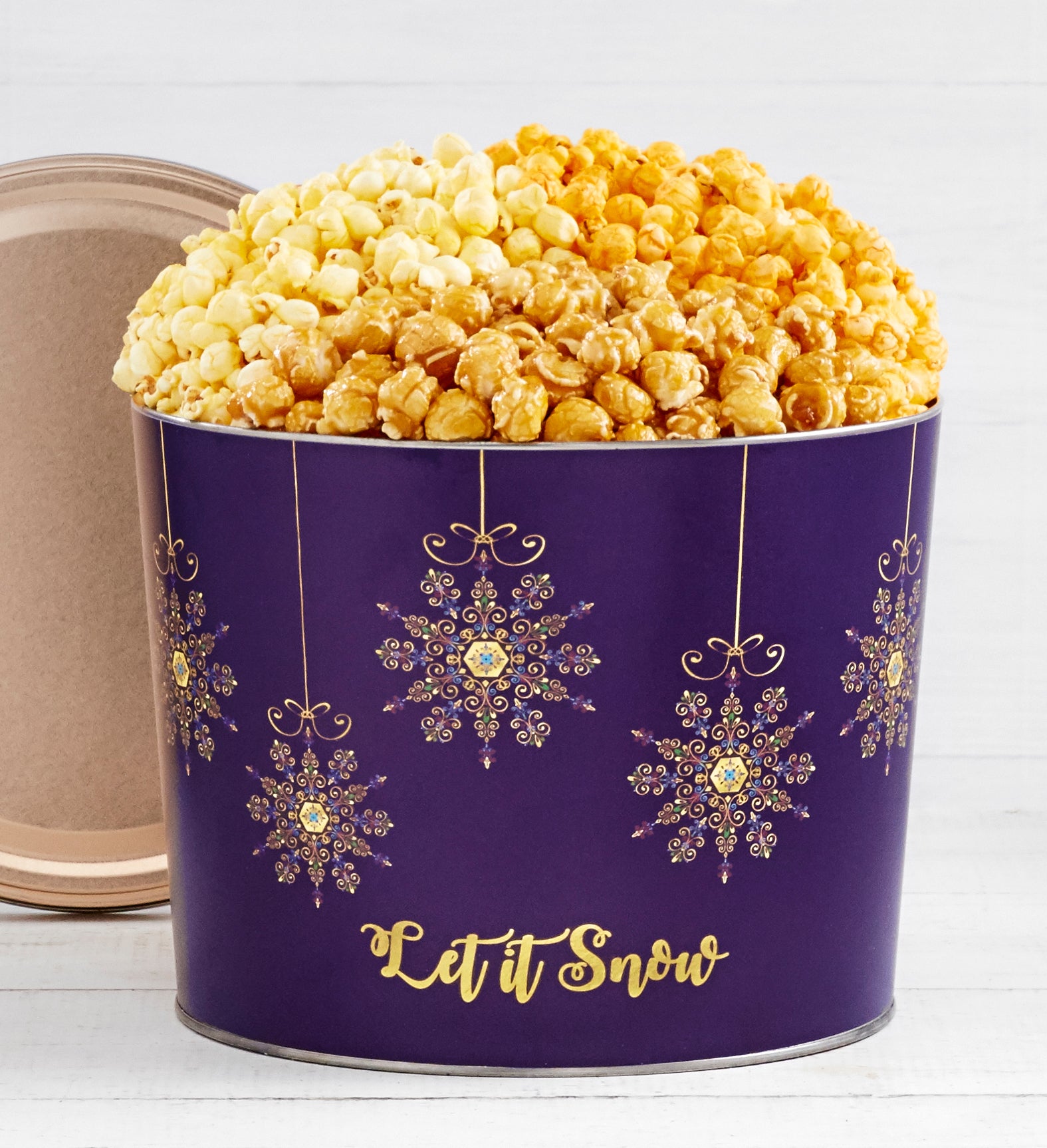 Let It Snow 2 Gallon 3 Flavor Popcorn Tin