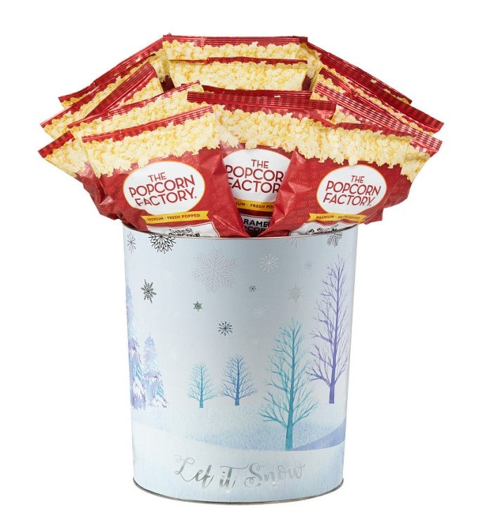Sparkling Snowfall 3 1/2 Gallon 3 Flavor Bagged Popcorn Tin