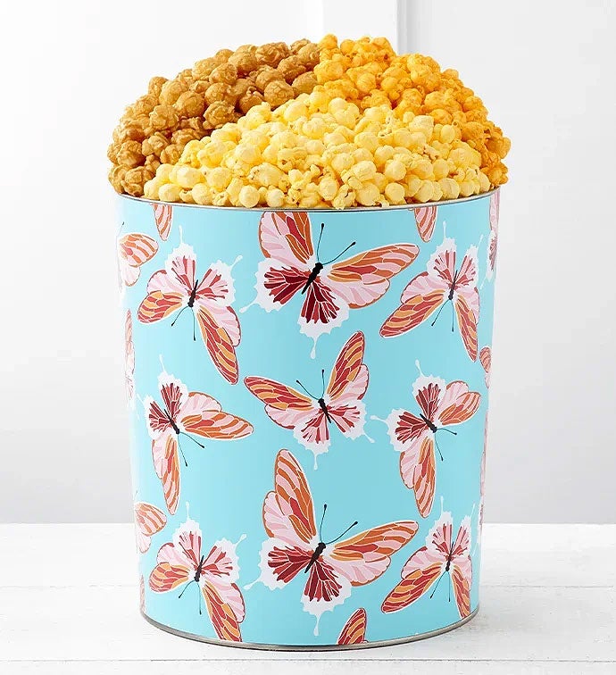 Butterflies Unleashed 3 1/2 Gallon Popcorn Tin