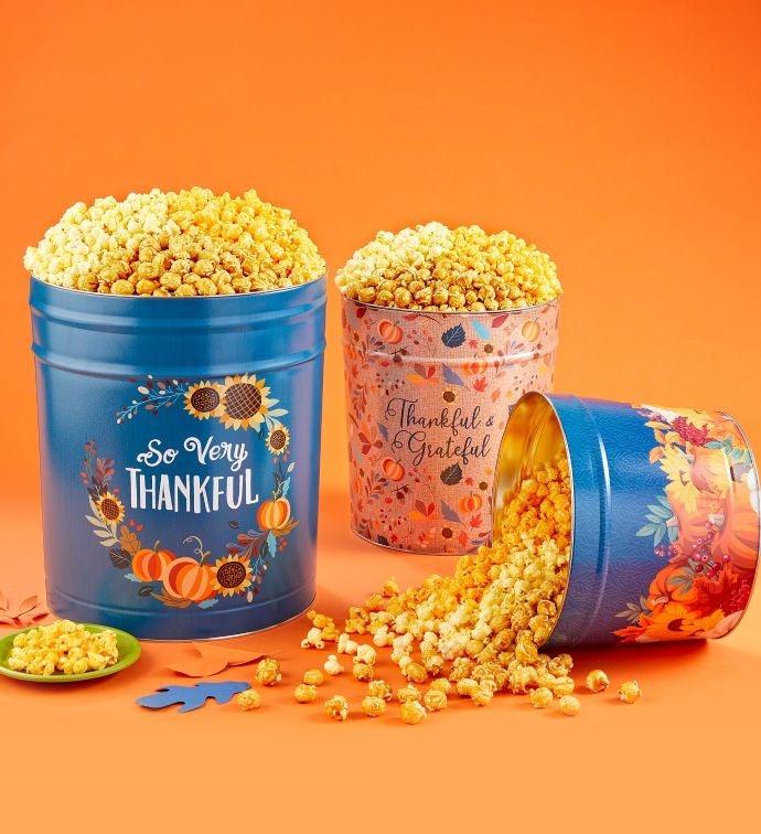 Color Me Thankful 6 1/2 Gallon 3 Flavor Popcorn Tin