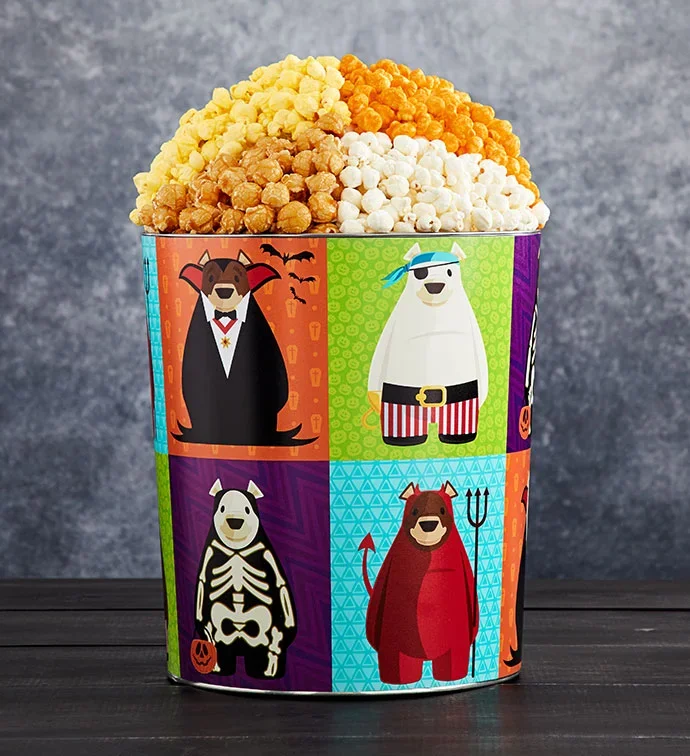 Beary Spooky 3 1/2 Gallon 4 Flavor Popcorn Tin