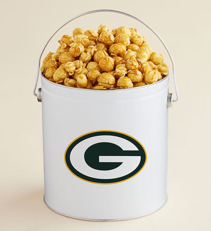 1 Gallon Green Bay Packers   Caramel Popcorn Tin