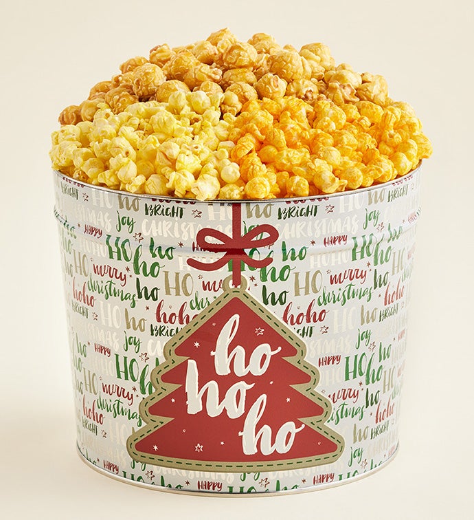 1.75 Gallon Ho Ho Ho 3 Flavor Popcorn Tin