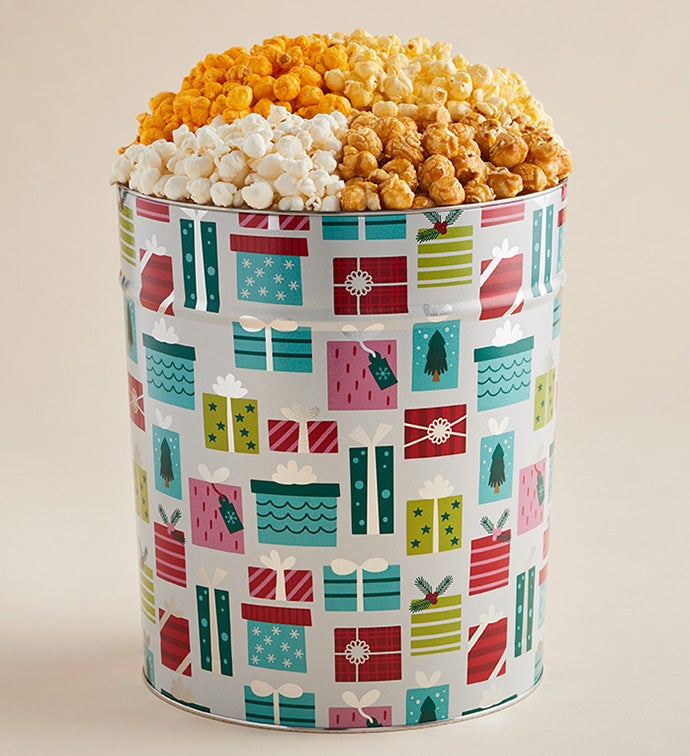 3 1/2 Gallon All Wrapped 4 Flavor Popcorn Tin