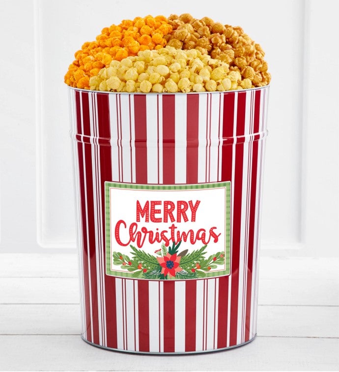 Tins With Pop® 4 Gallon Merry Christmas Poinsettia