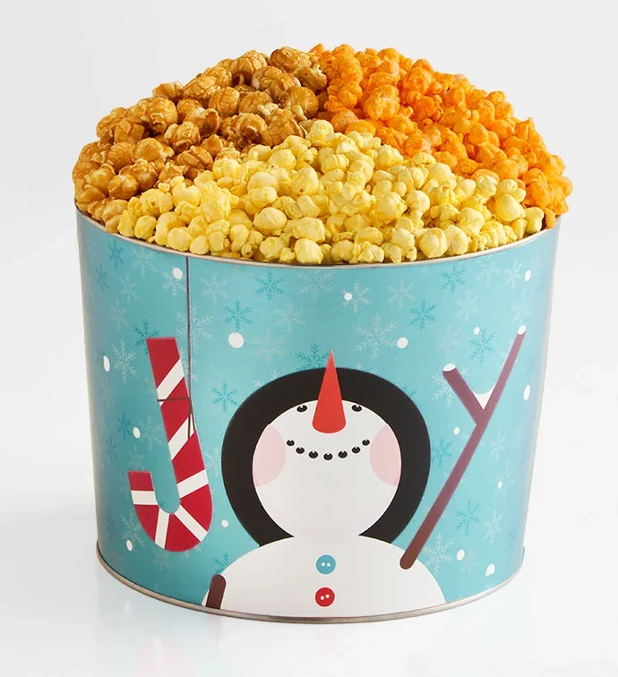 Winter Delight 3 1/2 Gallon 3 Flavor Popcorn Tin