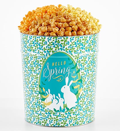 Spring Elegance 3 1/2 Gallon 3 Flavor Popcorn Tin
