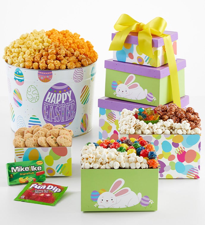 Somewhere Over The Rabbit 3 Box Gift Tower and 2 Gallon Popcorn Tin