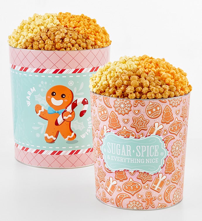 Gingerbread Dreams 6 1/2 Gallon 3 Flavor Popcorn Tin