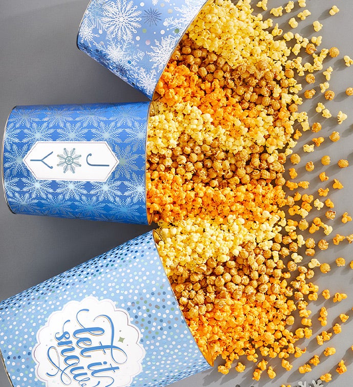 Let it Snow 2 Gallon 3 Flavor Popcorn Tin