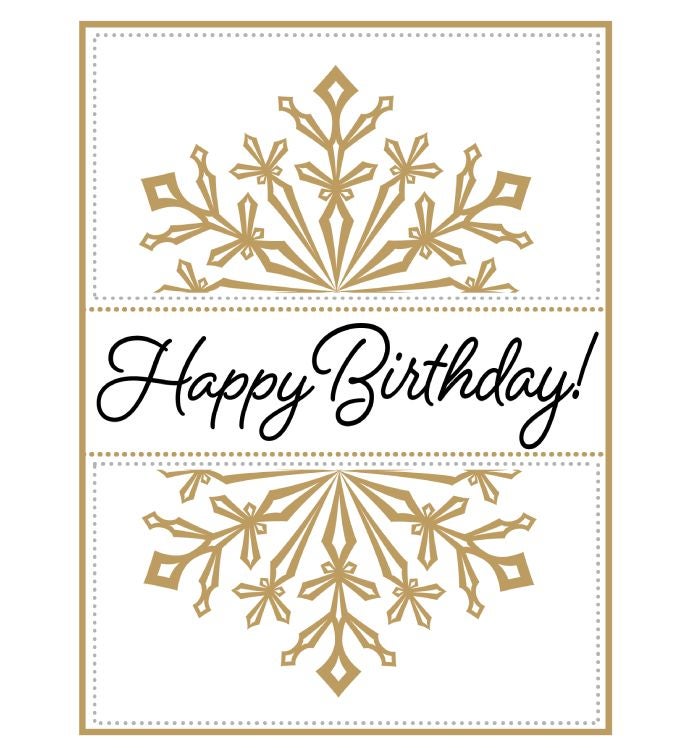 Happy Birthday Snowflake Greeting Card