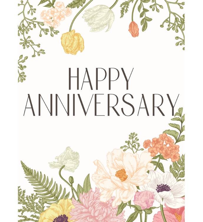 Happy Anniversary Floral Greeting Card