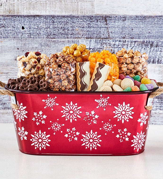 Red Snowflake Gift Basket