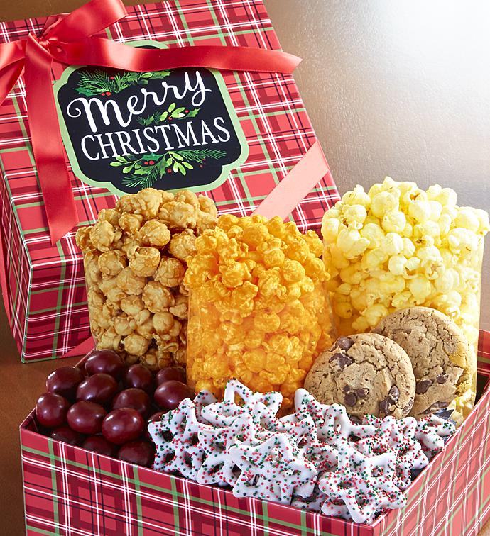 Happy Holidays Plaid Grand Snack Gift Box