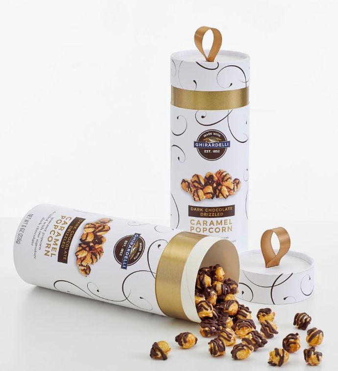 2pk Ghirardelli Dark Chocolate Drizzled Caramel Popcorn