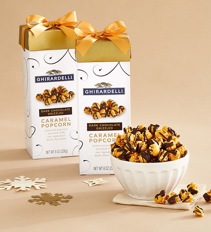 2pk Ghirardelli® Dark Chocolate Drizzled Caramel Popcorn