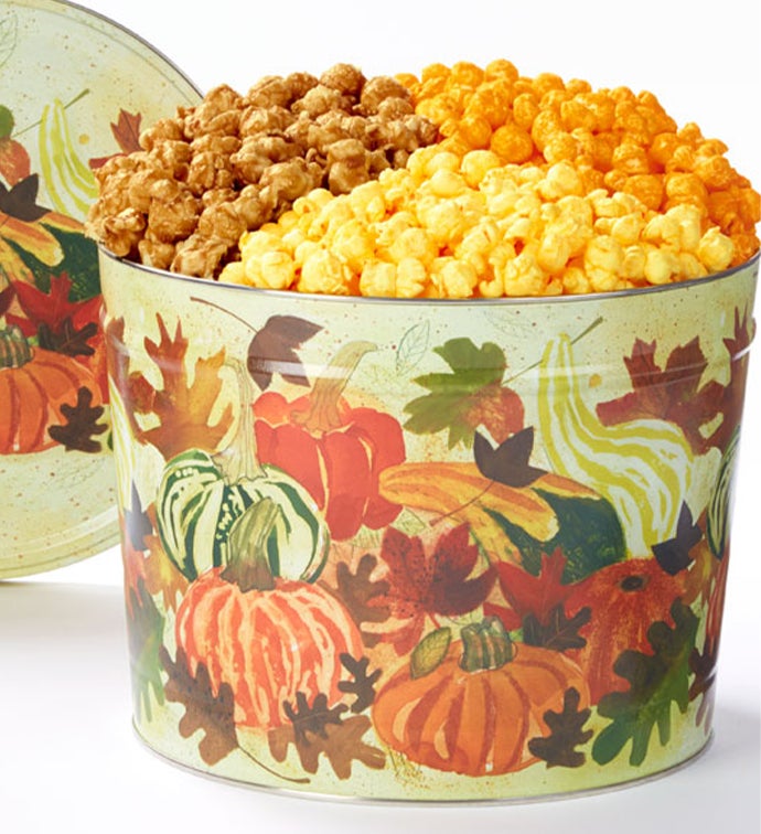 Autumn Falling Popcorn Tin