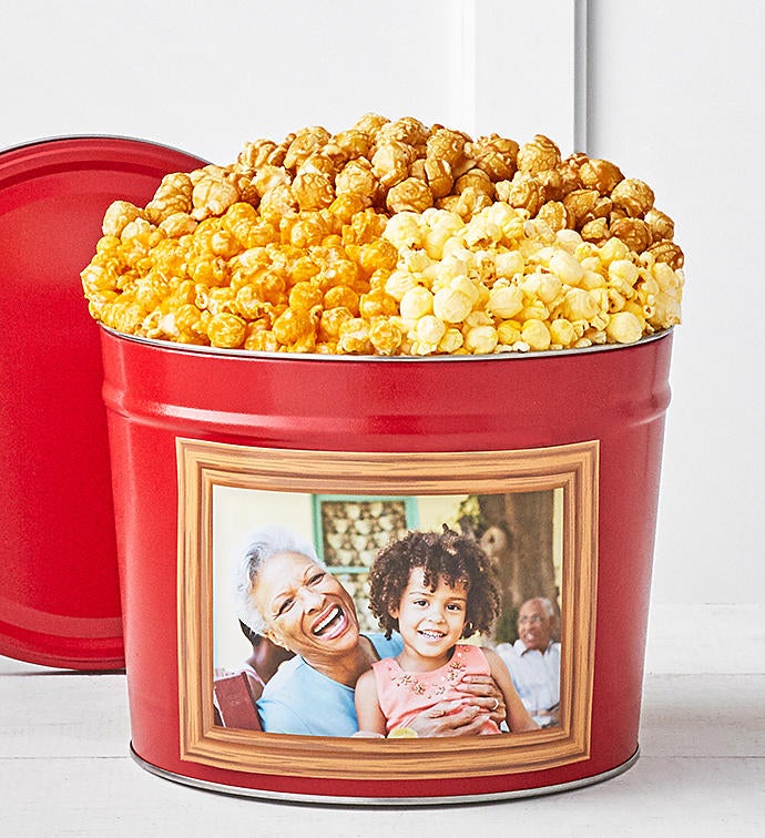 Simply Red Popcorn Tins With Photo Frame Magnet