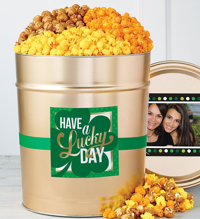 Have a Lucky Day 3 1/2 Gallon Popcorn Tin