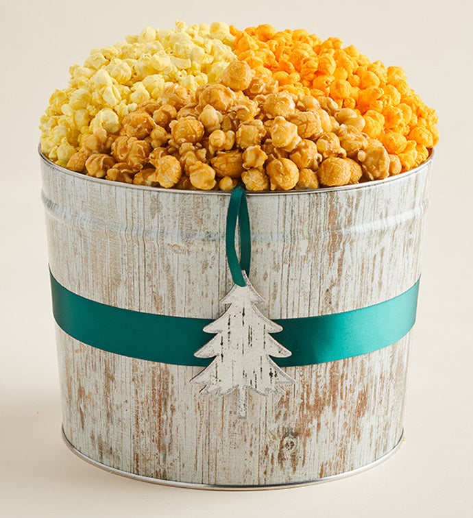 Woodland Wonderland 2 Gallon Popcorn Tin with Ornaments