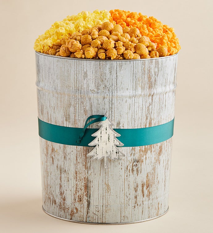 Woodland Wonderland 2 Gallon Popcorn Tin with Ornaments