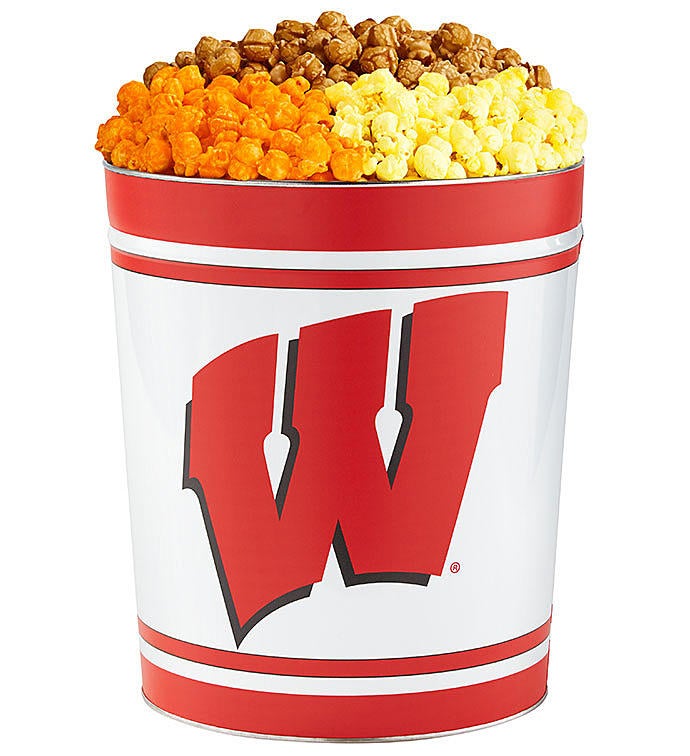 3 Gallon University of Wisconsin 3 Flavor Popcorn Tins