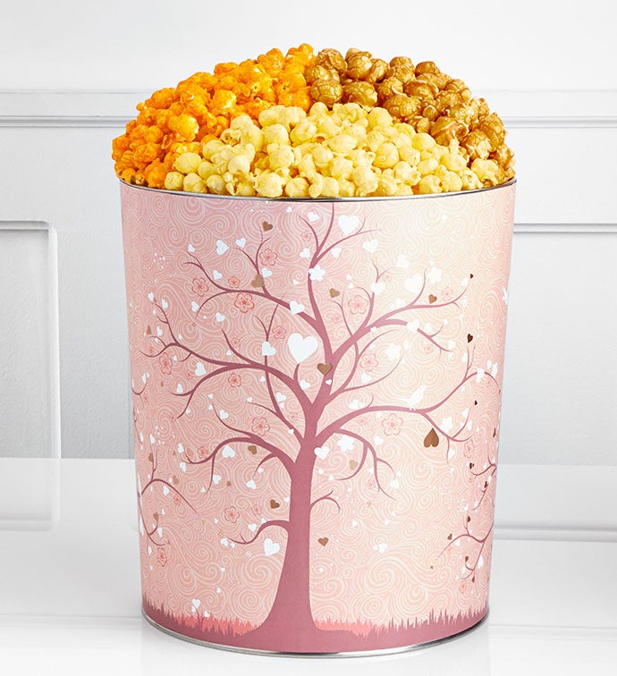 Blushing Branches 3 1/2 Gallon 3 Flavor Popcorn Tin