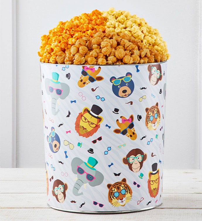 Party Animals 3 1/2 Gallon 3 Flavor Popcorn Tin