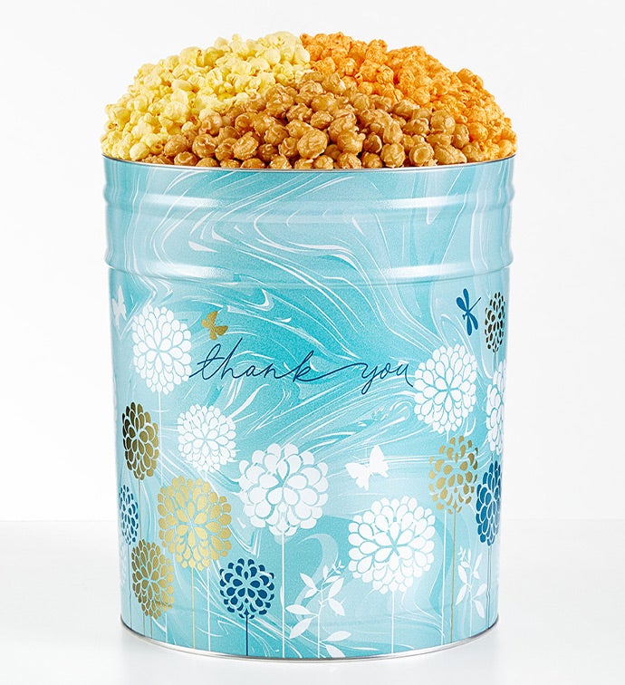 Thank You 6 1/2 Gallon 3 Flavor Popcorn Tin