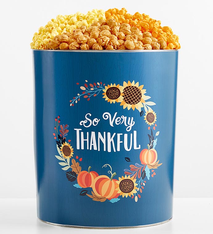 Color Me Thankful 6 1/2 Gallon 3 Flavor Popcorn Tin
