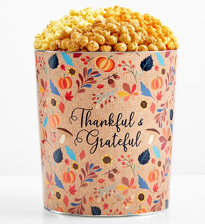 Color Me Thankful 3 1/2 Gallon 3 Flavor Popcorn Tin